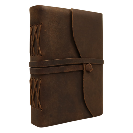 Voyageur Rustic Leather Journal with Antiqued Pages 6" X 8" Notebook Bound Book