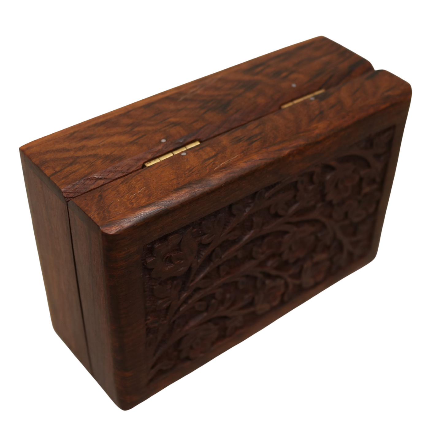 Floral Carved Indian Wood Rosewood Keepsake Trinket Wooden Decorative Box