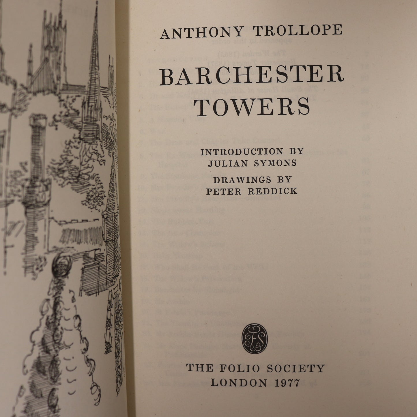 Barchester Towers Anthony Trollope Fiction Novel Folio Society Used Book