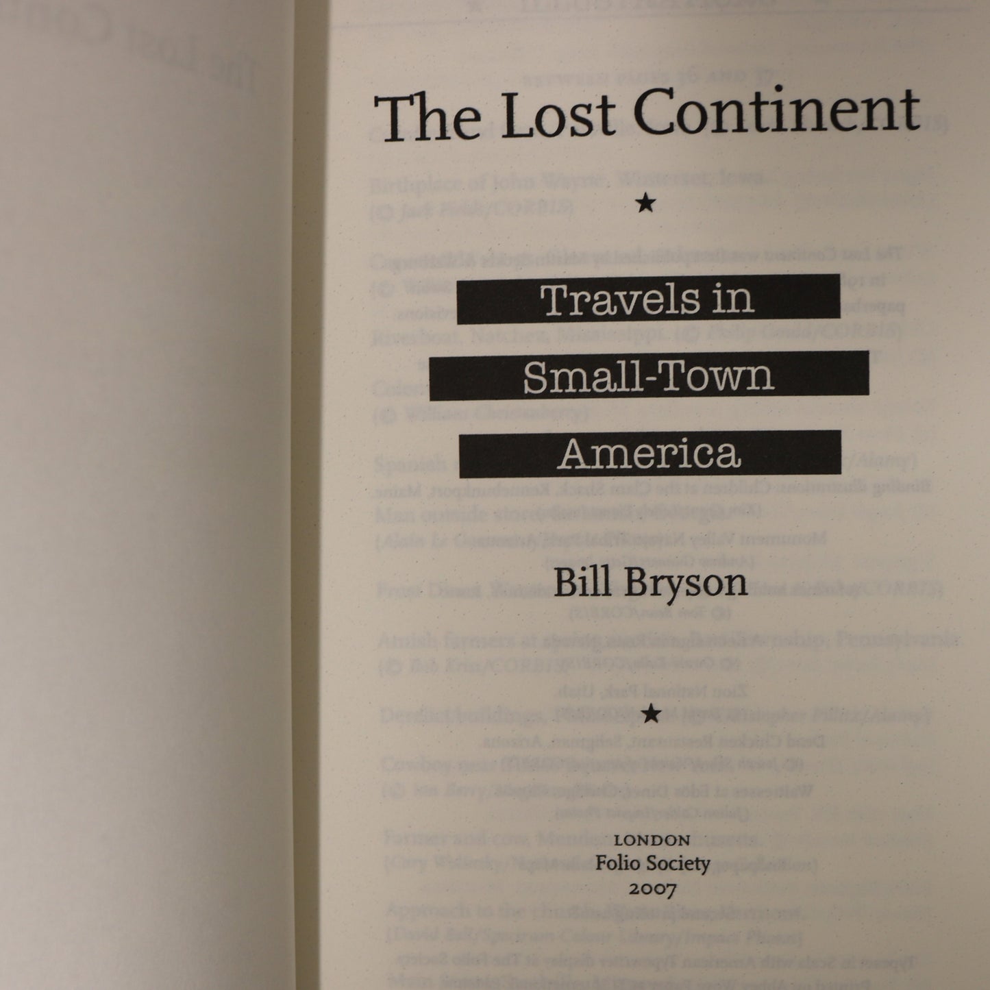 Bill Bryson Lost Continent Small Town America USA Folio Society Memoir Used Book