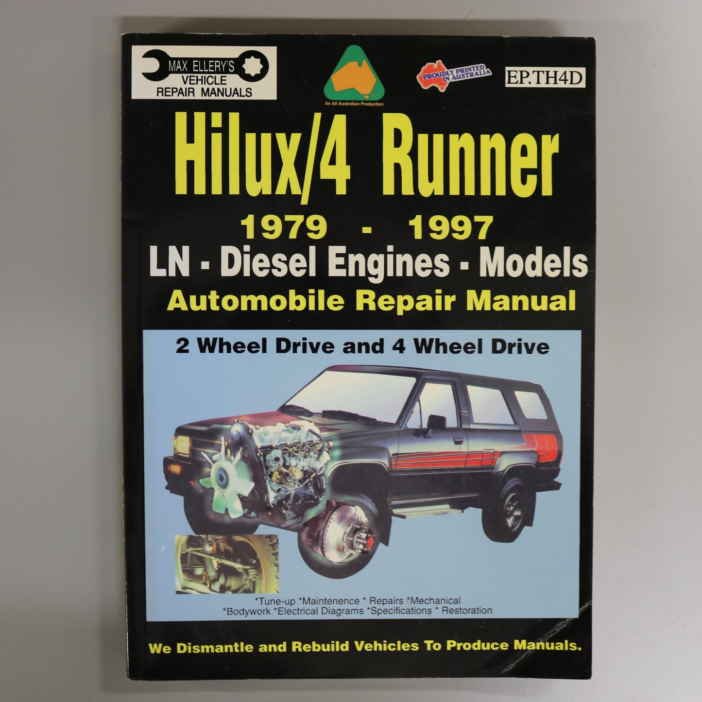 Hilux/4 Runner Diesel Engines 1979-1997 Repair Manual Automobile Vehicle Guide Book