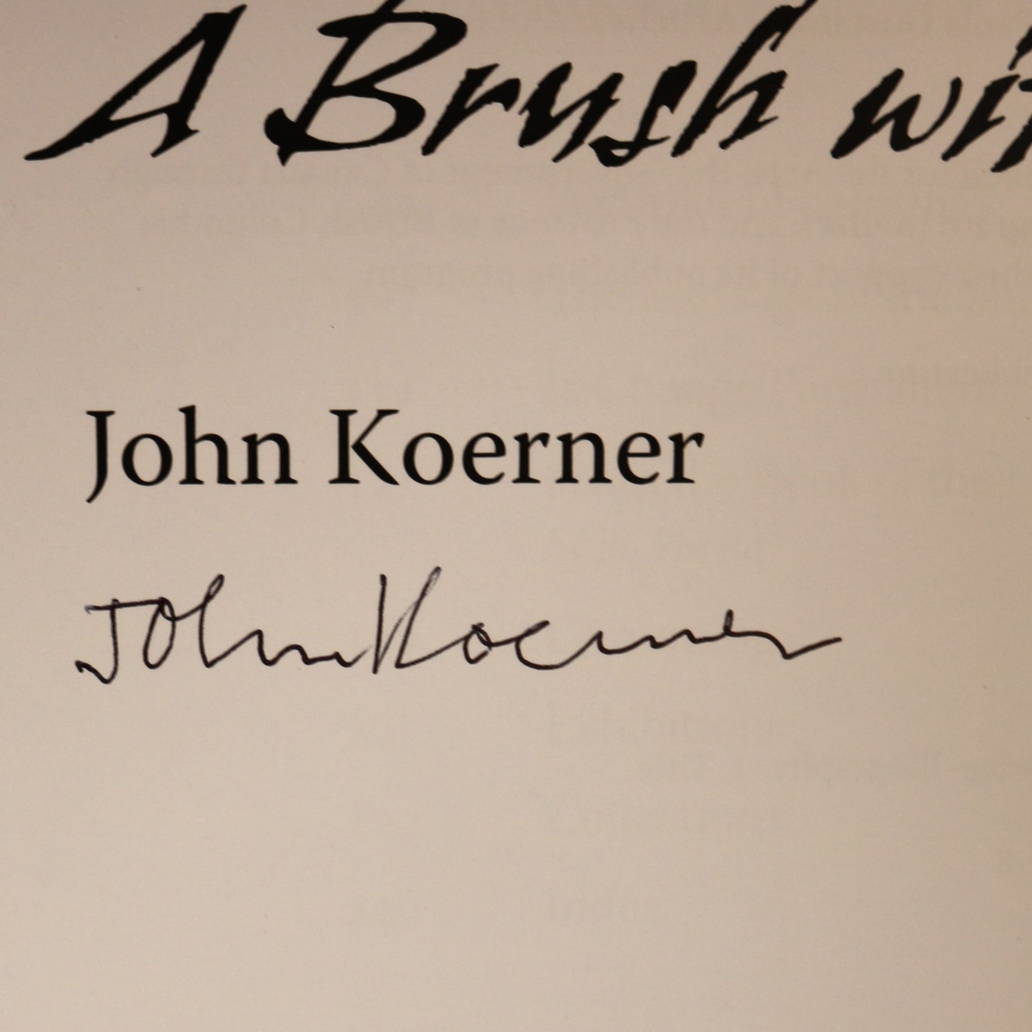 Brush with Life John Koerner Canada Canadian Artist Painter Autobiography Book