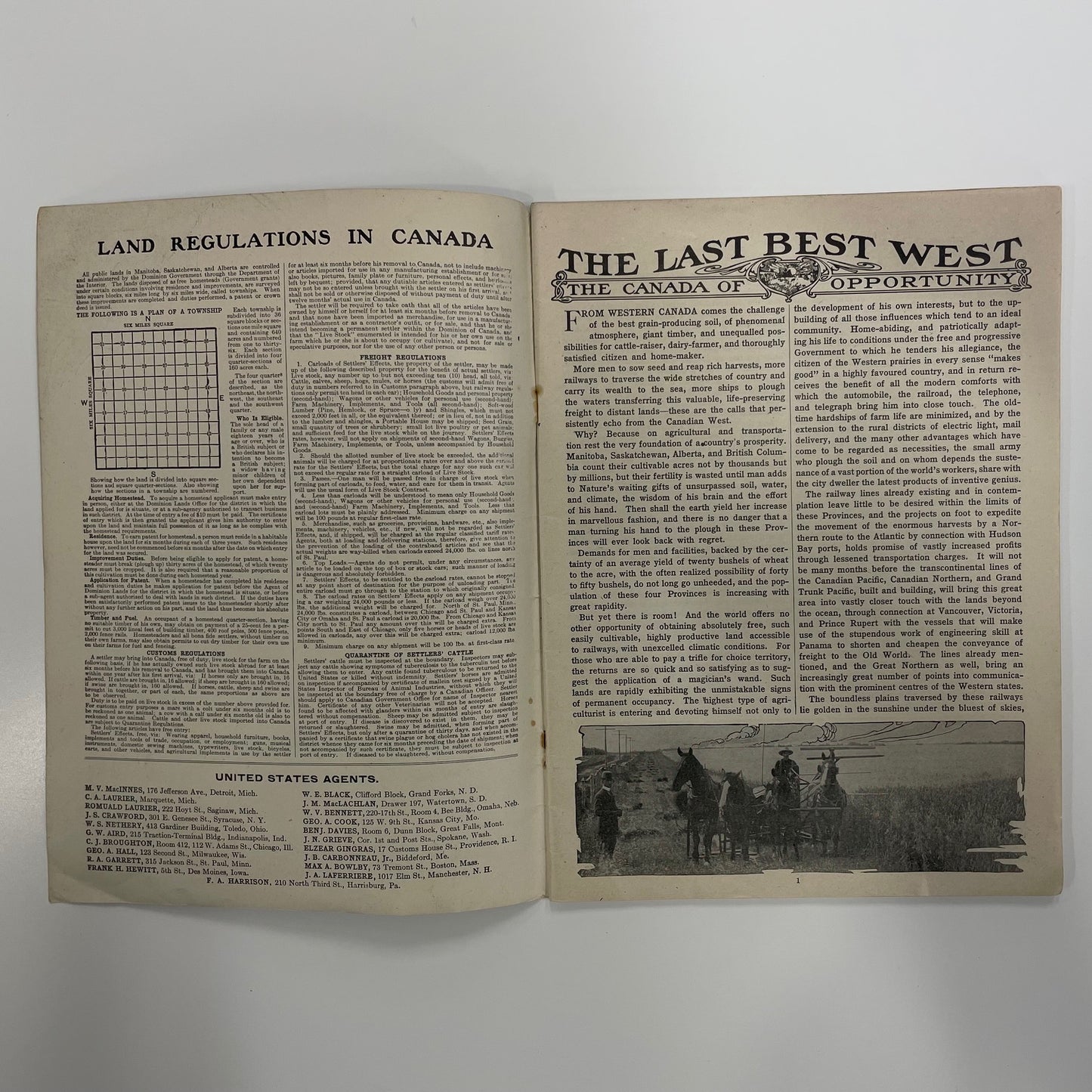 Canada West 1913 Alberta Saskatchewan Manitoba History Pamphlet Settler Magazine