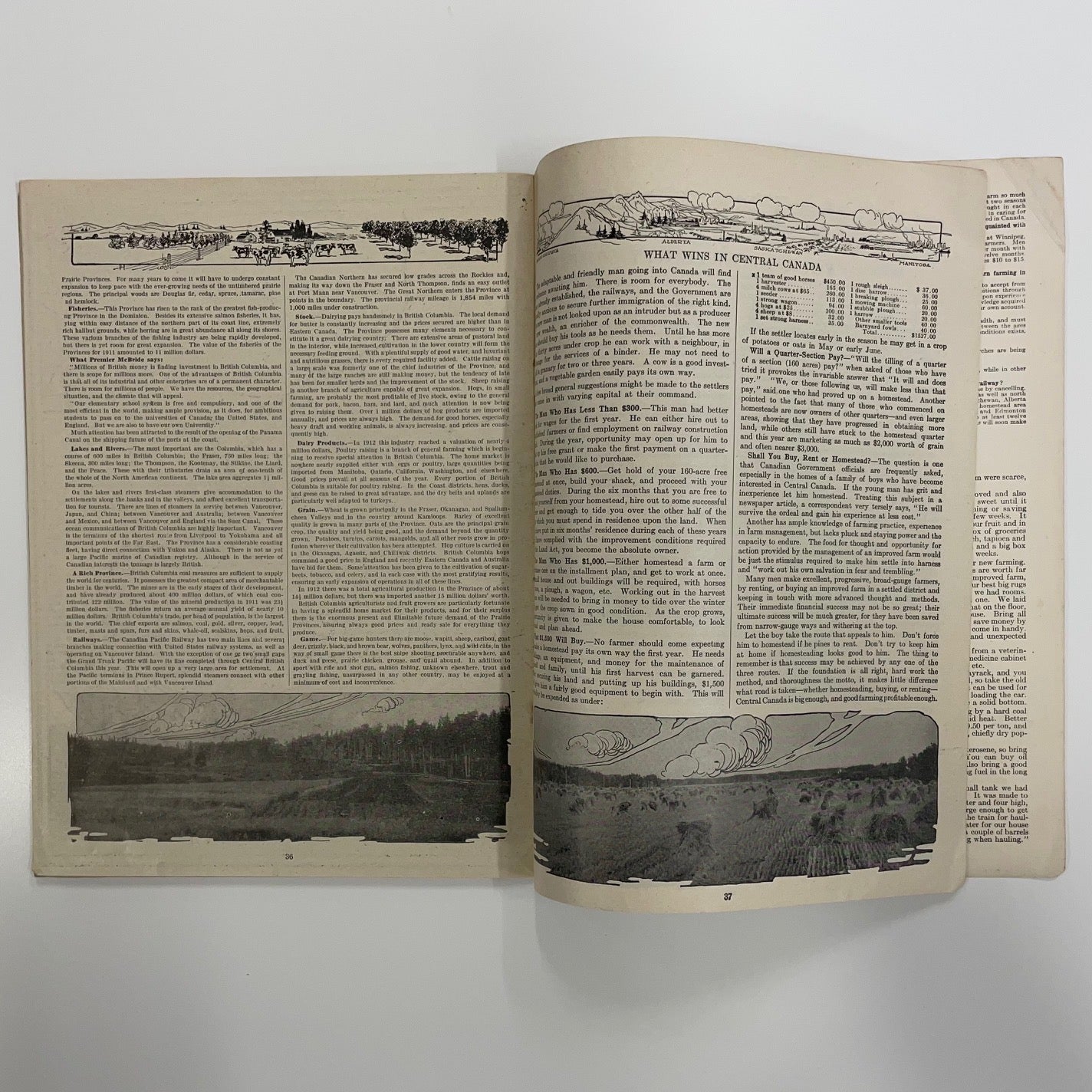 Canada West 1913 Alberta Saskatchewan Manitoba History Pamphlet Settler Magazine