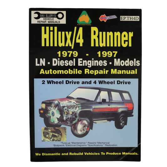 Hilux/4 Runner Diesel Engines 1979-1997 Repair Manual Automobile Vehicle Guide Book