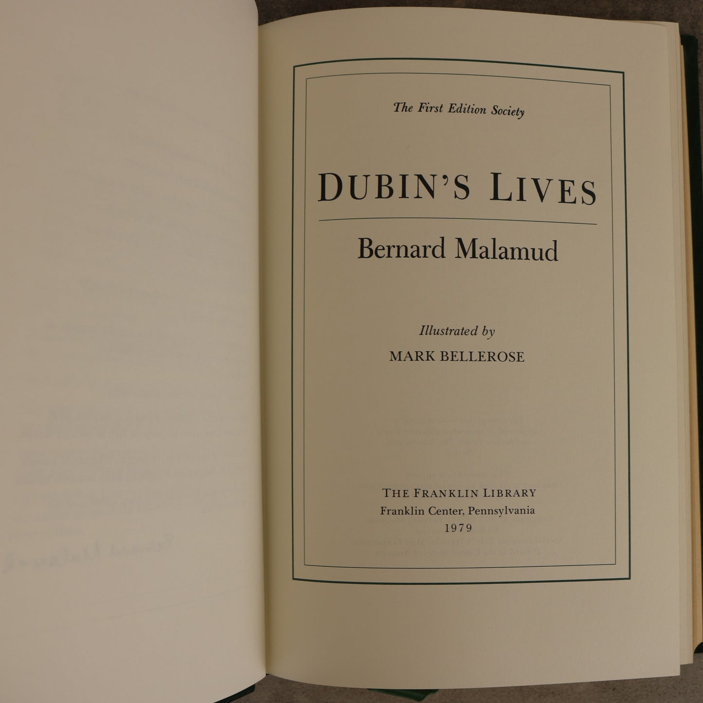 Dubin's Lives Bernard Malamud Franklin Library Illustrated Fiction Used Book